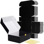 RLAVBL 20 Pack 12x9x4 Shipping Boxes, Black Corrugated Cardboard Box for Packing, Mailing, Business