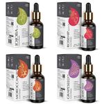 All Naturals Top 4 Carrier Oils Super Saver Combo Saver Pack - Rosehip, Jojoba, Argan, Grapeseed Oil (30ml Each) For Hair, Skin, Face, Nails, Eyelashes