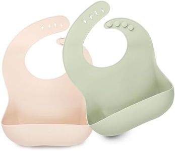 KeaBabies 2-Pack Silicone Bibs For Babies, Silicone Baby Bibs for Eating, Food-Grade Pure Silicone Bib, Toddler Bibs, Waterproof Bibs, Feeding Bibs, Silicon Bibs for Toddlers, Boys, Girls (Macaron)