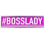 WELLSPRING "#BOSSLADY" Acrylic Desk Sign - Witty and Funny Desk Signs for Office, Perfect Office Gifts for Boss & Co Workers - Modern Office Desk Signs - 8x2 Freestanding Funny Desk Sign