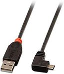 Lindy 0.5m USB Micro-B Cable, 90 Degree Right Angle (31975)