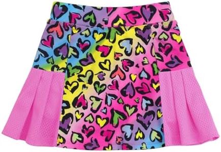JESKIDS Girls' Tennis Golf Skirts with Shorts Pickleball Athletic Pleated Skort 4-5T Rainbow Heart