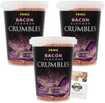 3 Pack Bundle of Pbmg Bacon Flavour Crumbles 240g + Brightdale Kitchen Booklet