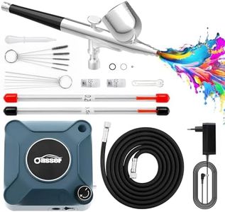 Oasser Kit Aerographe avec Compresseur Aerographe Double Action 36 PSI Buse 0,2 0,3 0,5 mm pour Nail, Peinture, Modelisme, Tatouage, Maquillage, Gâteaux, Bleu