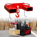 Forklift Lifting Hook Attachment, EBESTTECH 1PC 6600lbs Capacity Forklift Lifting Hoist with Swivel Hook and 2PCS T-Bolts Red Forklift Mobile Crane Hook