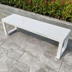 Powder Coated Stainless Steel Bench for Indoor & Outdoor Garden/Patio/Living Room/Balcony/Lounge (White)