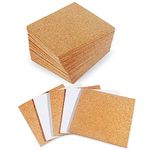 30 Pack Self-Adhesive Cork Squares 4” x 4” Cork Tiles Cork Backing Sheets Cork Coasters Square for DIY Crafts