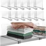 Hekmaden 12Pack Acrylic Shelf Dividers for Closet Organization, Clear Shelf Divider Fits Shelves of 0.4-1 Inch,Purse Organizer for Closet, Shelf Organizer, Closet Organizers and Storage