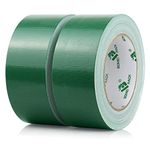 BOMEI PACK 2 Packs Green Duct Tape 230mic thickness Reinforced Cloth Gaffer Tape 48mm x 30Y Waterproof for Pipeline duct Repairing,Heavy duty Sealing,Bundling,Strapping,labeling