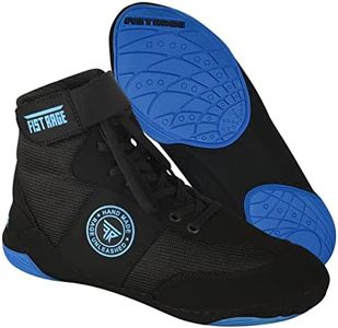 FISTRAGE Wrestling Shoes Fighting Sports Master Training Mesh Unisex Pro Men's and Youth Genuine Boot Light Weight | Black Color Boxing Shoes for Adults, Blue-black, 7.5 Women/6 Men