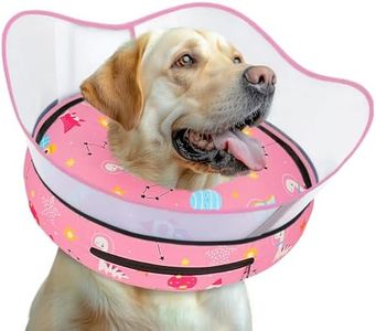 Toptakeit Elevated Inflatable Dog Cone Collar to Stop Licking, Doggie Donut Collar After Surgery, Soft Dog Cone Alternative for Small Medium Large Dogs