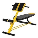 Soozier Adjustable Weight Bench Roman Chair Exercise Training Multi-Functional Hyper Extension Bench Dumbbell Bench Ab Sit up Decline Flat Black and Yellow