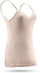 SilRiver Women's Silk Lace Camisole Tank Top Laced V-Neck Cami Undershirts for Lady (Nude, X-Large)