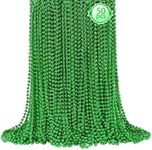 SHAOQINLIN 50 PCS St. Patricks Day Beads Necklace, 33" Green Mardi Gras Beads Christmas Necklaces Irish Saint Patricks Necklaces for St. Patrick's Day Mardi Gras Parade Throws Birthday Party Favors