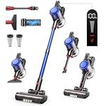 Cordless Vacuum Cleaner 45Kpa/550W, 60Mins Stick Vacuum Cleaner Self-standing Upright Vacuum with Wall Mount Charging, Scented Card, for Furniture/Carpet/Pet Hair/Hard Floor