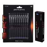 Pentonic B-RT 0.7mm Retractable Ball Point Pen Blister Pack & Refill Combo | Black Ink | 10 Pcs Pens with 10 Pcs Refills