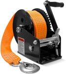 Linkloos Boat Winches for Trailers, 1600lbs Boat Winch with 33 Ft Strap, Heavy Duty Hand Winch with 2-Way Ratchet 4:1 Gear, Portable Trailer Winch for Boat, Truck, Jet Ski, ATV, RV