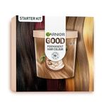 Garnier Good Permanent Hair Dye Premium Starter Kit, 7.12 Sweet Latte, Up To 100% Grey Coverage, 8 Weeks Long-Lasting Colour, No-Drip Application