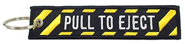 Pull to Eject, Embroidered Key Chain