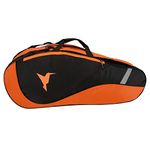 YUTK Badminton Squash tennis Shoulder Bag for 7racquet (3 Zipper Orange Kit Bag)