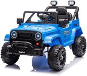 VOLTZ TOYS 12V Ride-On Car Truck for Kids with Open Doors, LED Lights, 2.4G Remote Control and MP3 Player with Music, Horn, Battery Powered Electric Vehicle Gift for Boys and Girls (Blue)