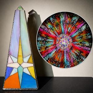ZGZR 8.7" Aurora Kaleidoscope for Adults, Handmade Triangular Prism Sun Planet Universe Adult Kaleidoscope Educational Toy, Anniversary Birthday Christmas New Year Valentine's Day Present Gift