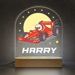 Red Racing Car Bedroom Night Light with Childs Name, Personalised LED Night Light For Boys, Boys Nursery Bedroom Decor, Boys Sleep Light Lamp, Racing Car Gifts for Boys Birthday Christmas