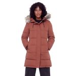 Alpine North Women's Vegan Down Mid-Length Hooded Parka Coat (M, MAPLE)