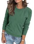 Arach&Cloz Fall Clothes for Women 2024 Fashion Sweater Ladies Tops Long Sleeve Crew Neck Lightweight Knitted Winter Trendy Dressy Pullover Outfits (Gray Green, M)