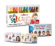 Dress Up America 12 Color Face Paint Safe & Non-Toxic Face and Body Crayons - Made In Taiwan