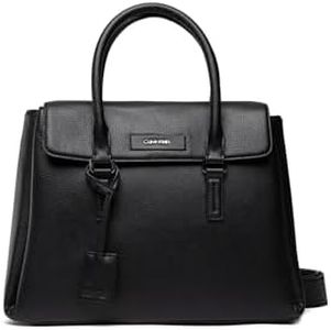Calvin Klein Jeans Dressed Tote W/Flap K60K609625, Borsa a Tracolla Donna, Nero (CK Black), OS