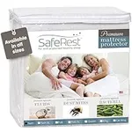 SafeRest 100% Waterproof Twin XL Size Mattress Protector - College Dorm Size for Back to School - Machine Washable Cotton Mattress Cover for Bed - Perfect Bedding Airbnb Essentials for Hosts
