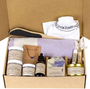 Bath Gift Set for Women, Handmade Gifts For Women, Relaxing, Pampering & Beauty Gift Basket, Unique Spa Kit for Woman, Mom, Best Friend Self Care Gift Box 13 pc (Lavender Garden)