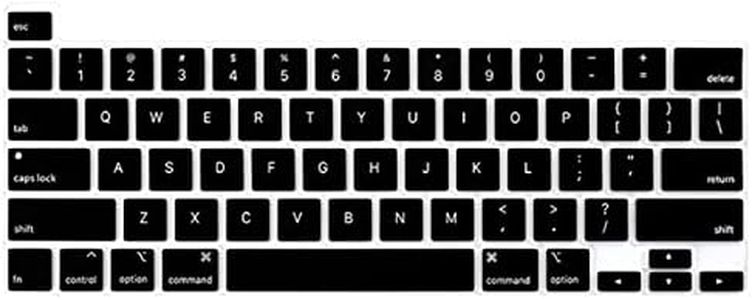 T Tersely Silicone Keyboard Cover Case Skin Protector for MacBook Pro with Touch Bar 13.3 Inch A2289 A2338 (M1/M2 chip) A2251 2020 2022/16 Inch A2141 2019 TouchBar Protective Skin (Black)