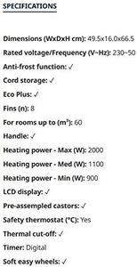 De'Longhi Oil Filled Radiator – Portable Electric Heater