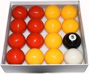 Billiard Pool Balls Set 2-1/4 Inch (Red and Yellow)