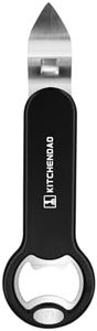 KITCHENDAO Magnetic Bottle and Can Opener for Refrigerator, Stainless Steel Manual Can Punch Opener for Liquid with Cap Catcher, Stick to Fridge for Easy Storage, Can Tapper Church Key with Magnet