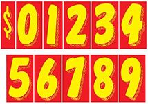 EZ Line Vinyl Decals for Cars Red and Yellow Large Number Stickers 11 Dozen Windshield Numbers Pro Pack Dealer Supplies EZ136