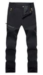 EKLENTSON Men's Quick Dry Lightweight Breathable Trousers Stretch Mountain Hiking Pants Casual Thin Working Trousers Black,38