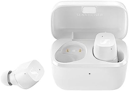 Sennheiser CX True Wireless Auriculares, Bluetooth para música y llamadas con cancelación de ruido pasiva, control táctil personalizable, acentuación de graves, IPX4 y 27 horas de batería, blanco