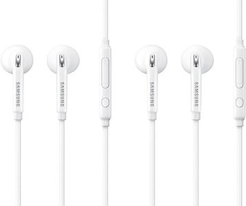 2 Pack OEM Wired 3.5mm White Headset with Microphone, Volume Control, for Samsung Galaxy S10, S10 Plus, S10e, Note 10, A71, A31, S9, S8, S7, S6 Edge+ / S5, Galaxy Note 5/4 / Edge (Bulk Packaging)