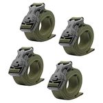 Danoib 4-Pack ALuggage Strap, Tie Down Straps, 53" Lx 1" W Lashing Straps with Quick Release Adjustable Buckles for Suitcases,Backpacking,Sleeping Bag,Travel Belt Green