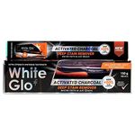 White Glo Charcoal Deep Stain Remover Whitening Fluoride Anticavity Toothpaste, 50% More Charcoal and Micro-Particles to Purge Stains, Bacteria, Detoxified Mouth and Sparkling White Smile - 5.3 Ounces