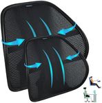 Easy Posture Lumbar Support Pillow for Car (2 Pack) - Double-Layer Breathable Mesh (3-Way Lock Straps) - Office Chair Lumbar Support - Mesh Back Support for Office Chair Car, Lower Back Support