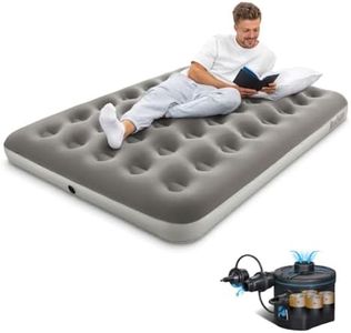 Bestway Premium Camping Double Airbed with Cordless Battery Pump, Double Flocked Inflatable Bed Portable, Air Mattress, Outdoor Camping Air Bed