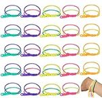 THE TWIDDLERS - 25 Plastic Zipper Neon Friendship Bracelets, Kids Multi-Coloured Fidget Stress Relief Sensory Toy, Perfect Birthday Party Bag Favours, Pinata Easter Egg Fillers, Classroom Prizes