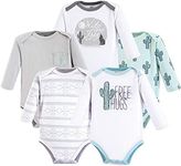 Yoga Sprout Unisex Baby Cotton Bodysuits, Free Hugs Long Sleeve 5 Pack, 3-6 Months (6M)