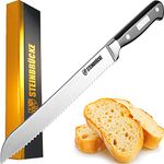 Serrated Bread Knife 10 inch - Ultra Sharp Bread Slicing Knife Forged from German Stainless Steel 5Cr15Mov, HRC58, Full Tang Kitchen Bread Knife for Homemade, Crusty&Soft Bread