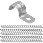 Maxxima 1/2 in. Electrical Metallic Tube (EMT) Push-On 1-Hole Pipe Straps - Perfect for Conduit Installation, Zinc Plated Steel, Water and Corrosion Resistant, UL Listed, 100 Pack