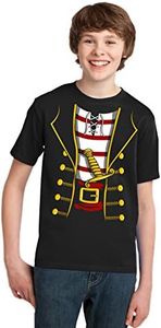 Pirate Costume | Jumbo Print Novelty Funny Caribbean Cruise Shirt Youth T-Shirt-Youth,XL